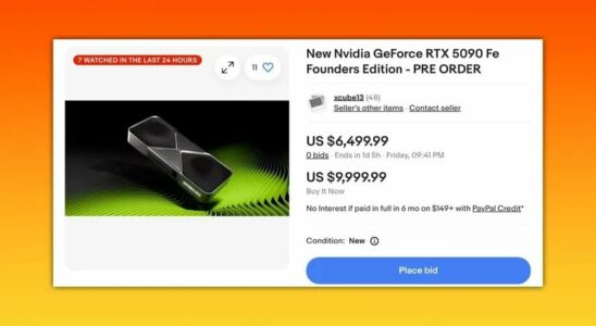 NVIDIA RTX 5090 dollars on EBay