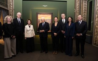 President Mattarella at Munchs exhibition with Queen Sonja of Norway