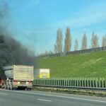 A12 recovered after a long delay by burning truck