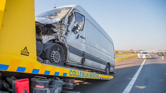 A12 strewn with debris after delivery van bumps on truck