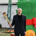 Azerbaijani President Aliyev burned Nevruz Fire in Agar