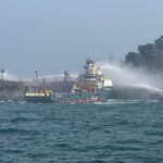 Collision between an oil tanker and a cargo cargo in