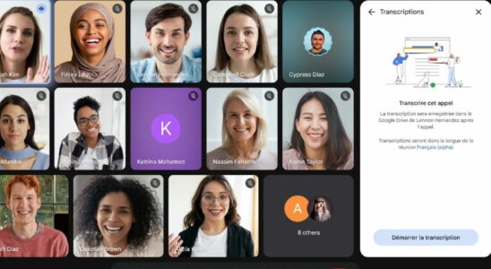Google Meet finally declines its transcription function in French It