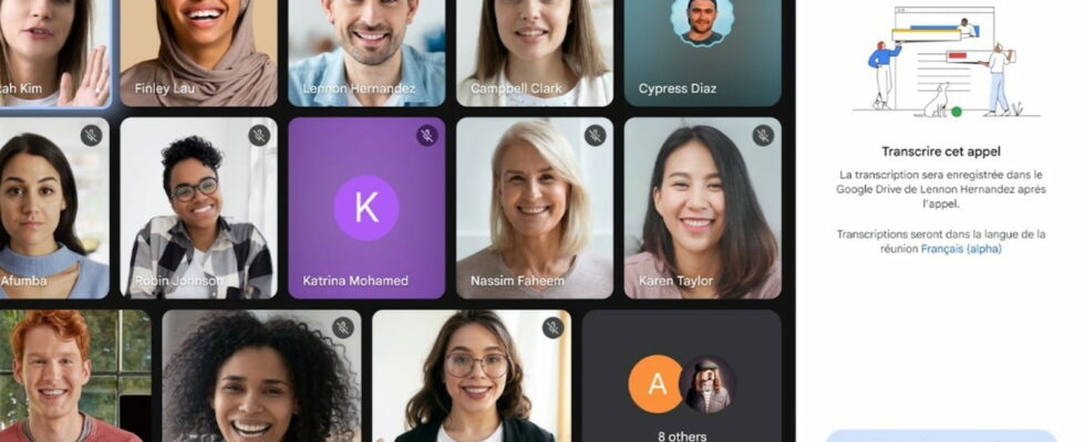 Google Meet finally declines its transcription function in French It