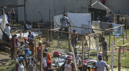 Haiti in Port au Prince the deprivation population in the face of