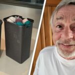 Herre brings 2 laundry baskets full of wool for Grandma