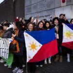 Philippines In The Hague supporters of Rodrigo Duterte gather against