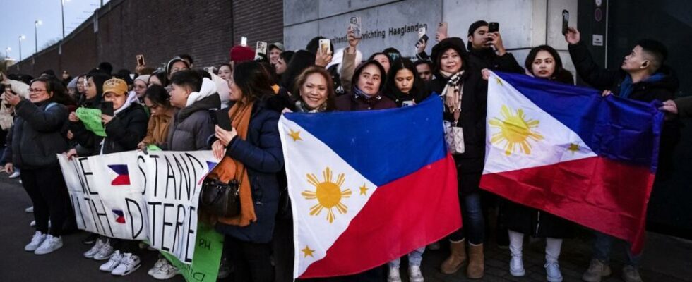 Philippines In The Hague supporters of Rodrigo Duterte gather against