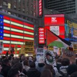 Protest in Times Square Thousands of people poured into the