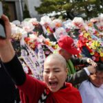 South Korea deputies shave their heads and make a hunger