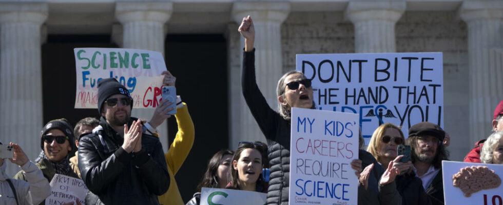 Stand up for science scientists demonstrate to defend their discipline