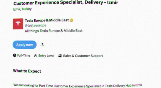 Tesla Turkiye is looking for personnel for Izmir Delivery Center